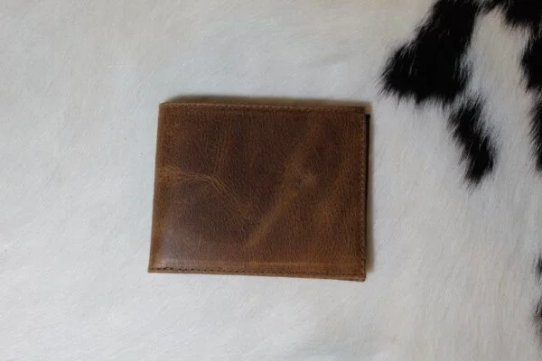 Carteira Masculina em couro caramelo mescla