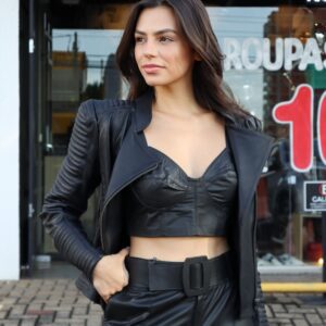 Jaqueta em Couro Pelica